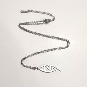 Stainless Steel Jesus Christ Fish Necklace Christian Christmas Birthday Gift New